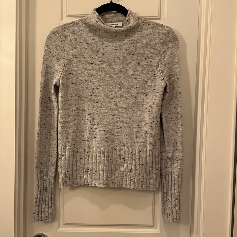 Madewell cowl neck speckled grey sweater xs